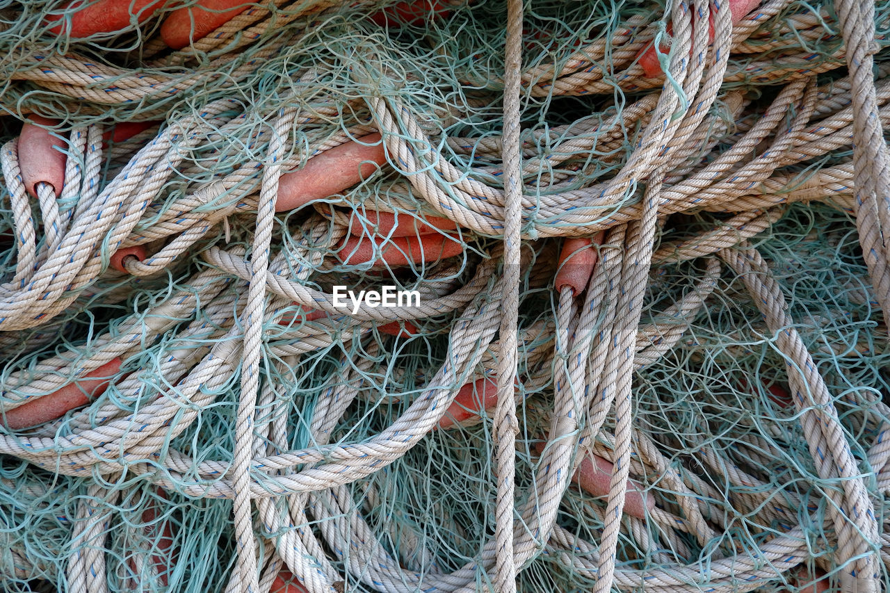 Full frame shot of fishing net