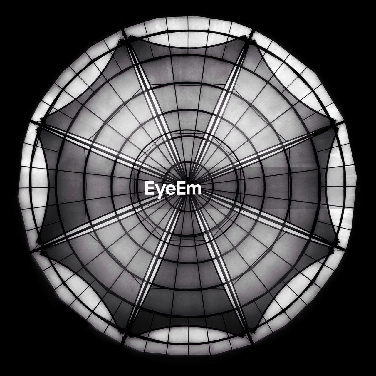 Directly below shot of cupola on ceiling in darkroom