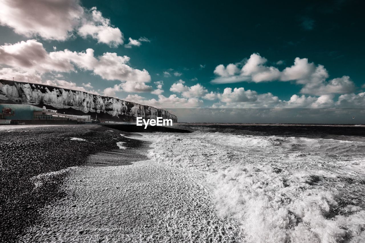 View of sea against cloudy sky