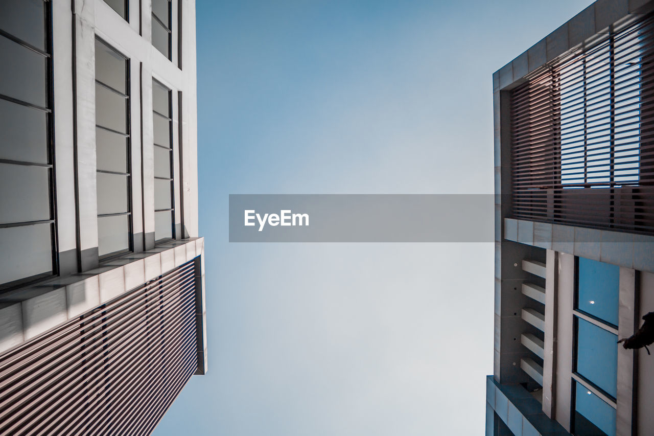 Low angle view of building against clear sky