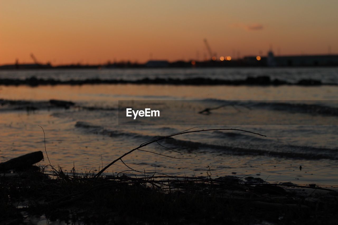 Scenic view of sunset over sea