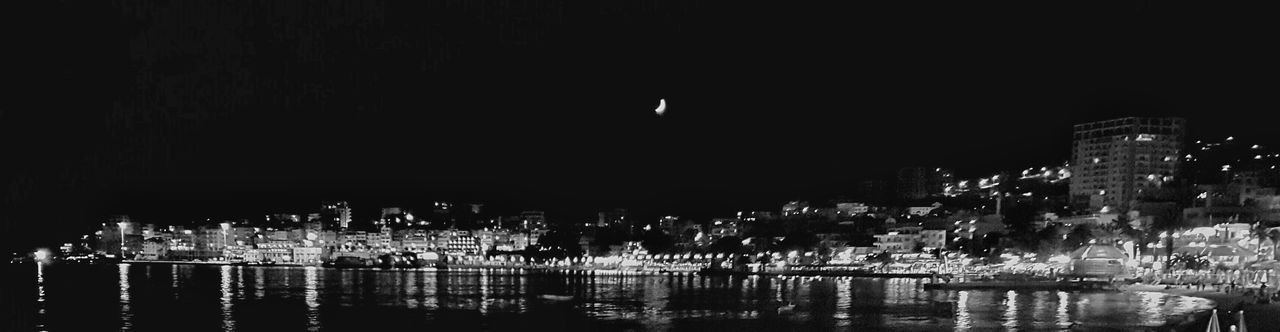 VIEW OF ILLUMINATED CITY AT NIGHT