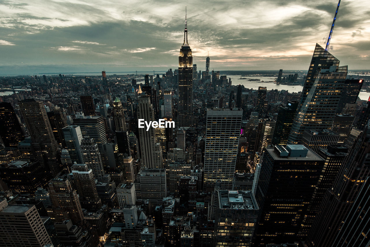 Aerial view of buildings in city