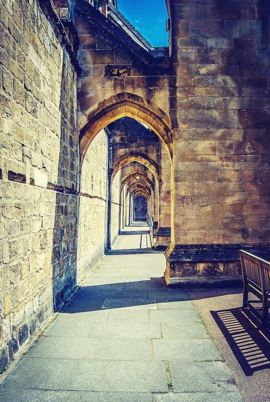 View of archway of old building