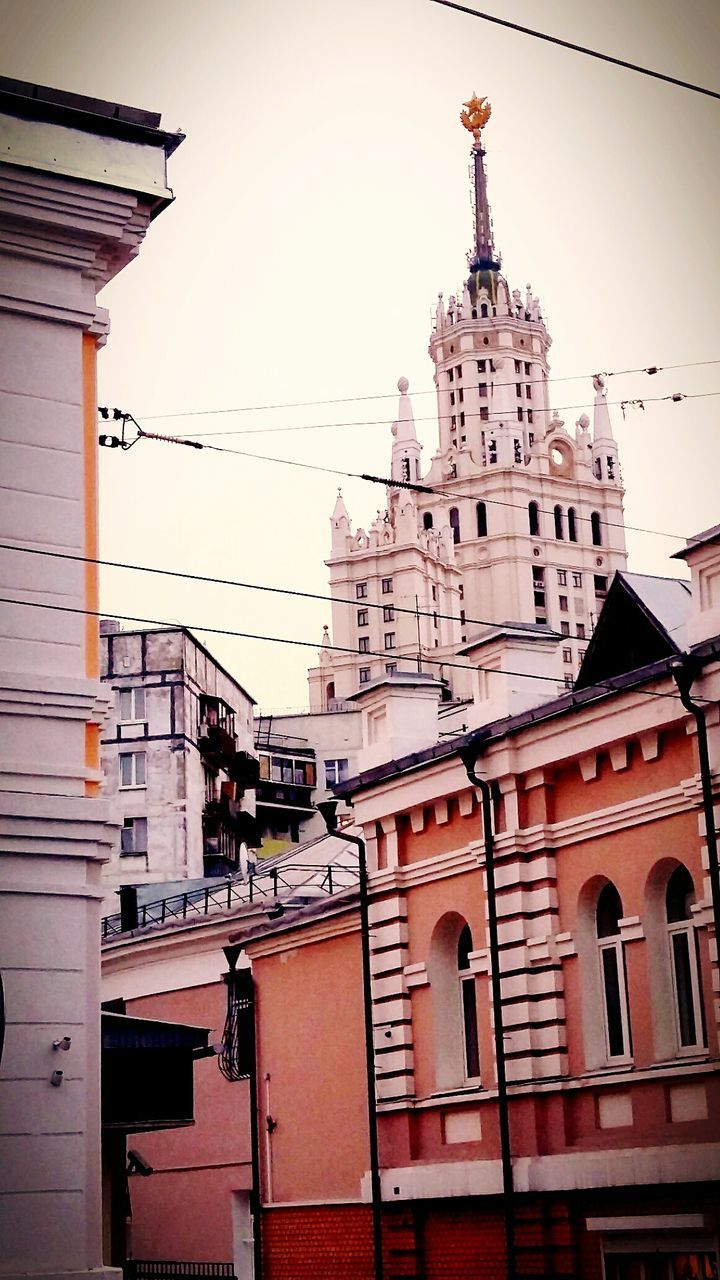 Low angle view of kotelnicheskaya naberezhnaya against sky