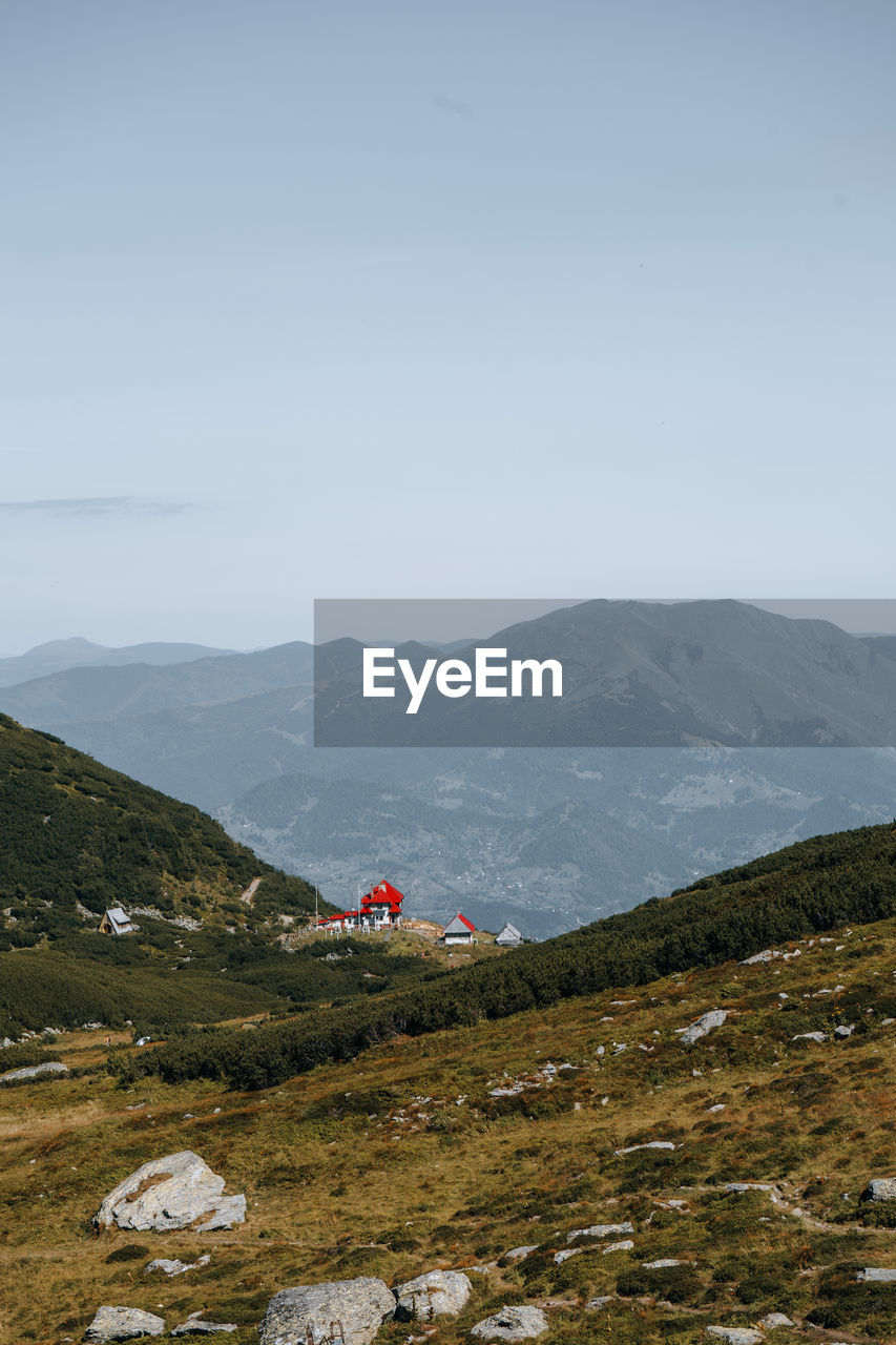 Scenic view of mountains against sky