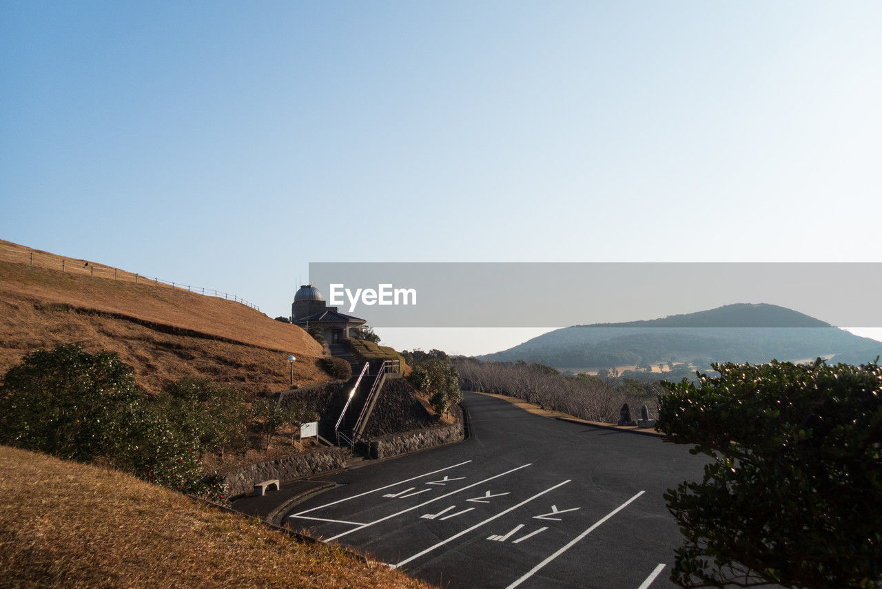 Observatory and parking on a remote island in nagasaki, japan