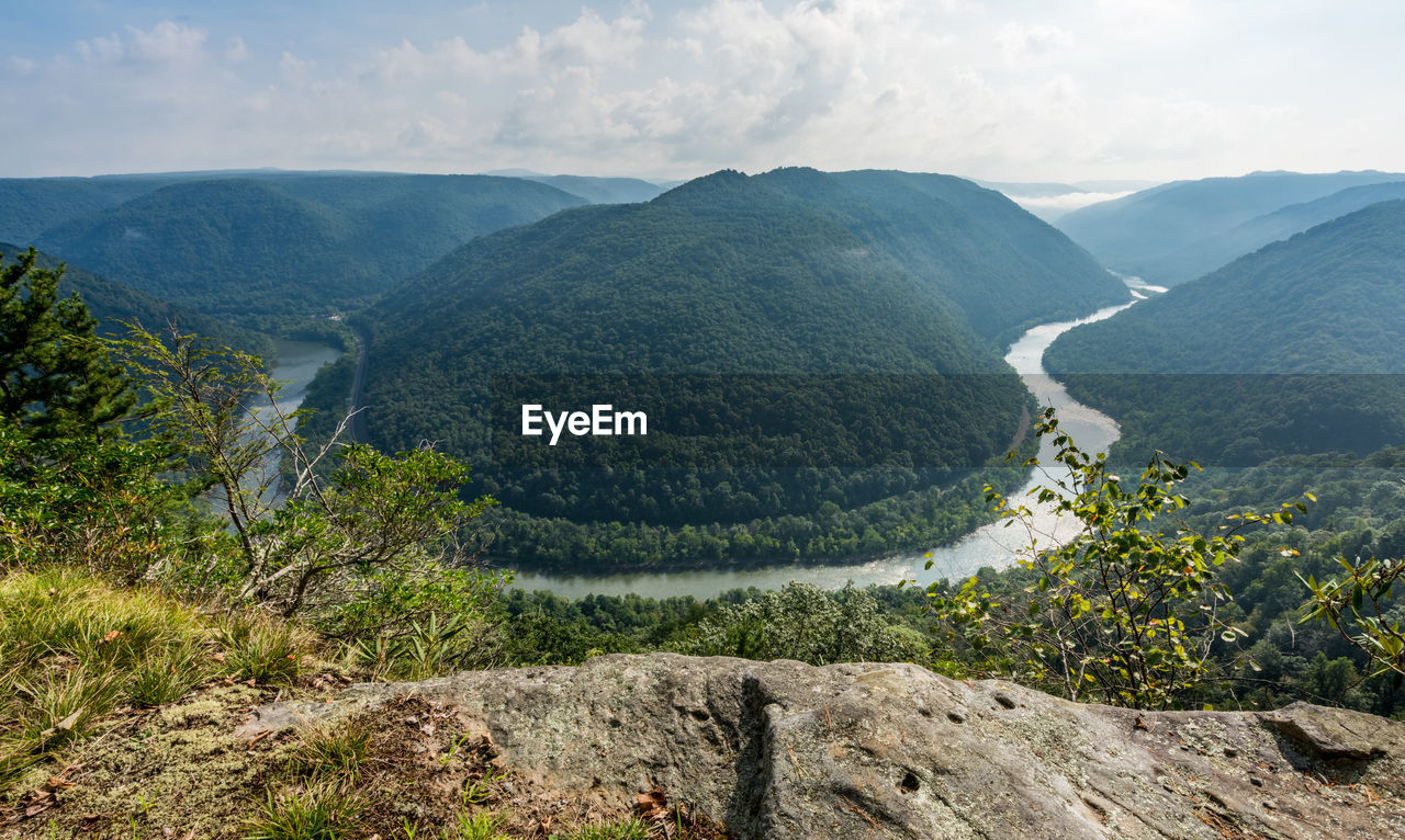 Scenic view of mountains against sky