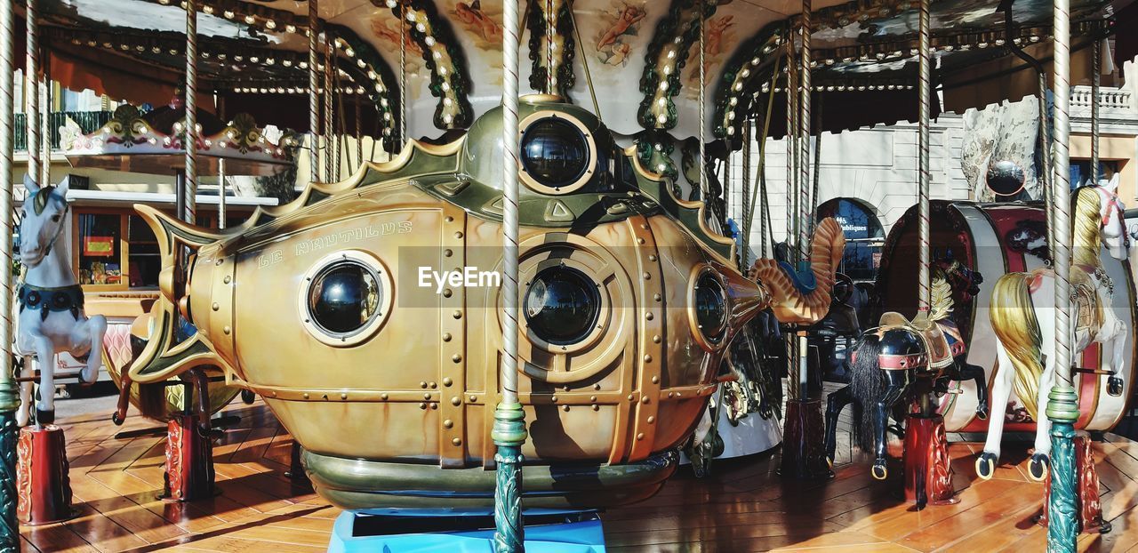 amusement park, park, amusement ride, carousel, arts culture and entertainment, no people, amusement park ride, day, indoors