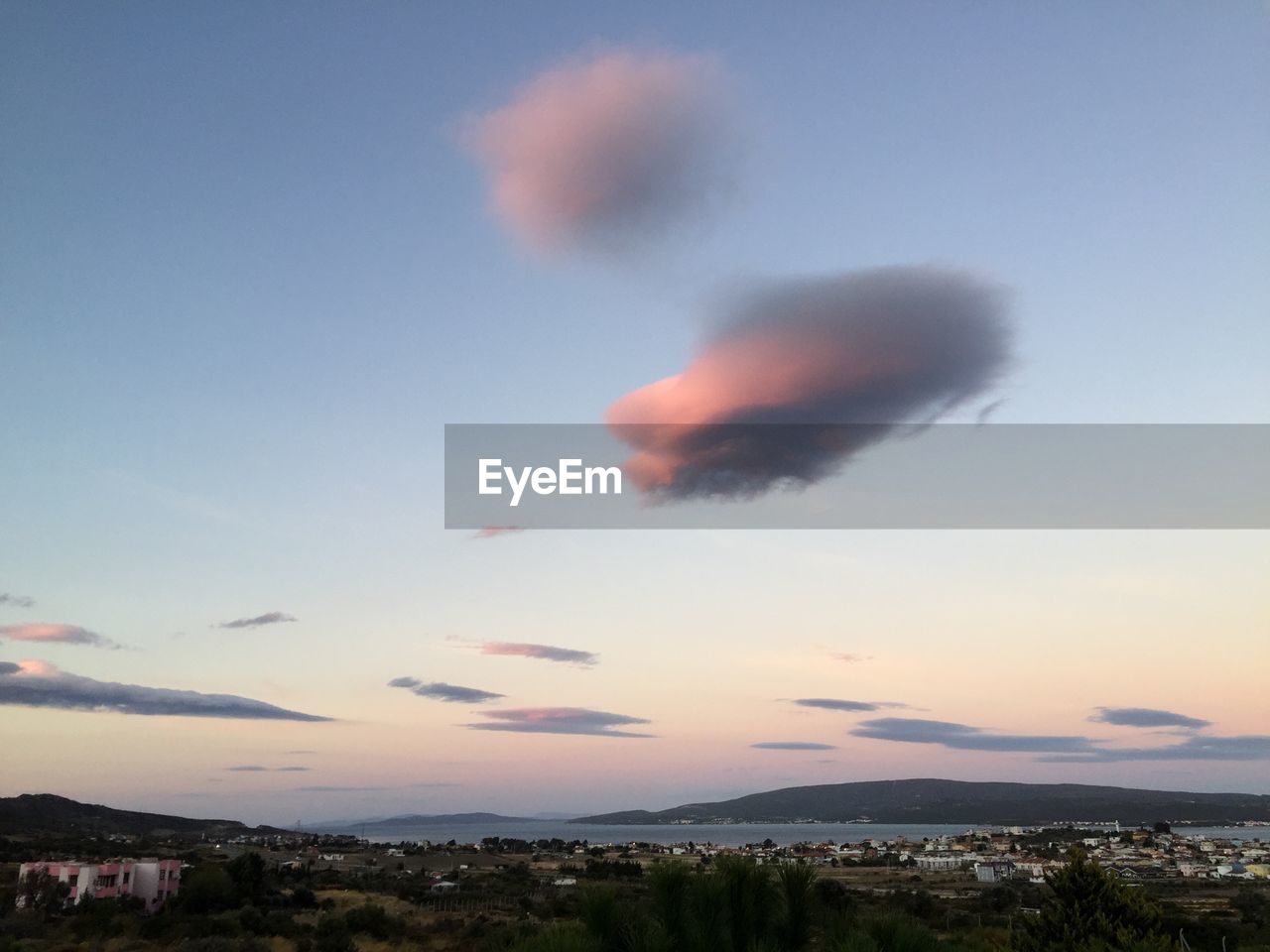 AERIAL VIEW OF CITY AGAINST SKY DURING SUNSET