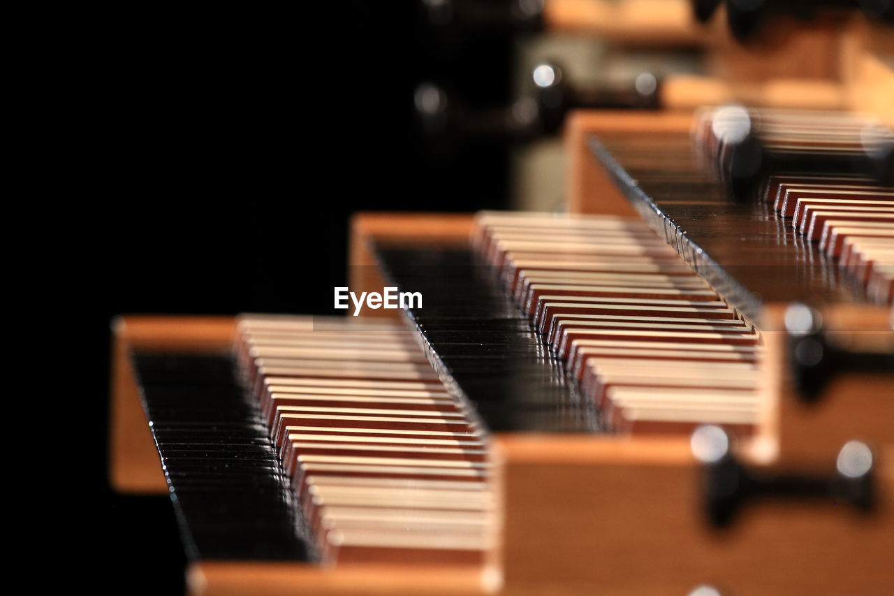 Close-up of piano keys