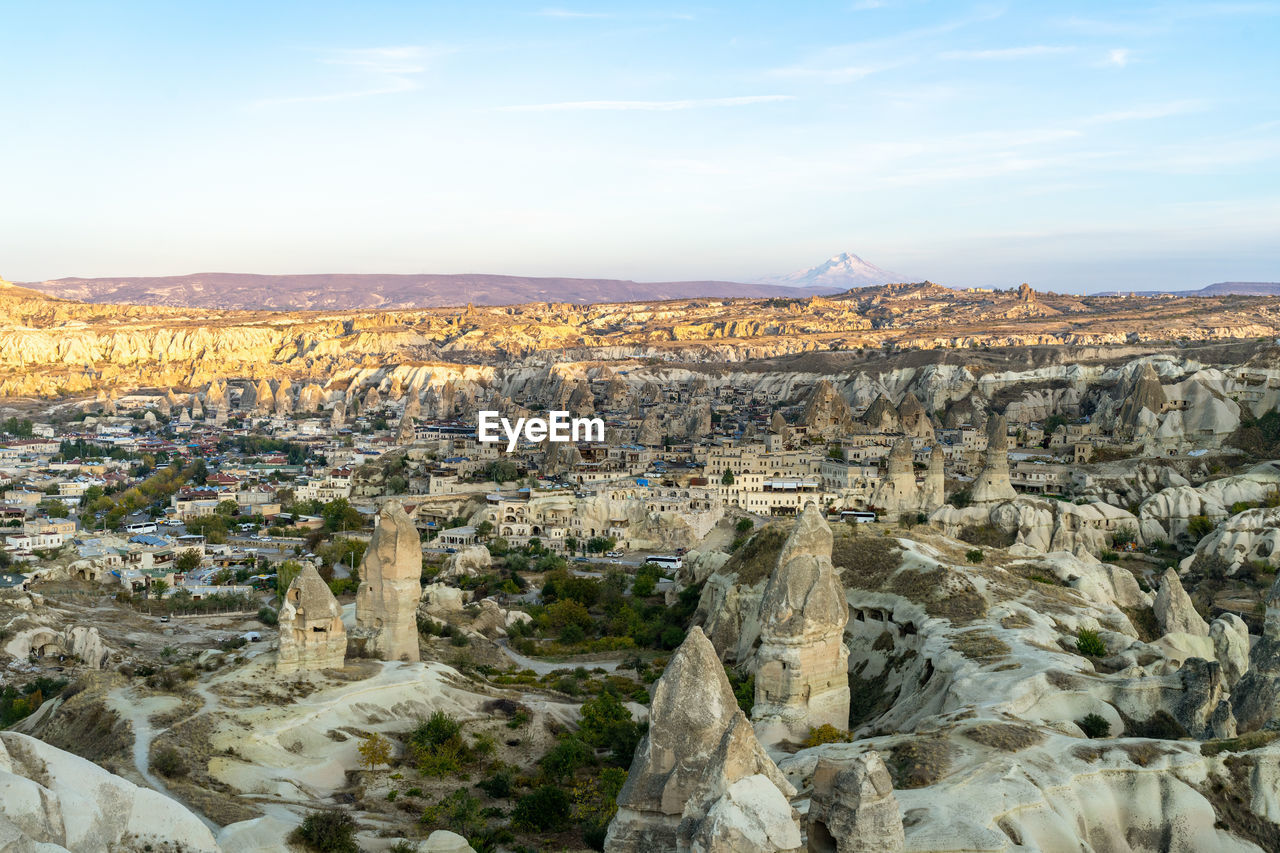 Mt erciyes and sunset over goreme turkey