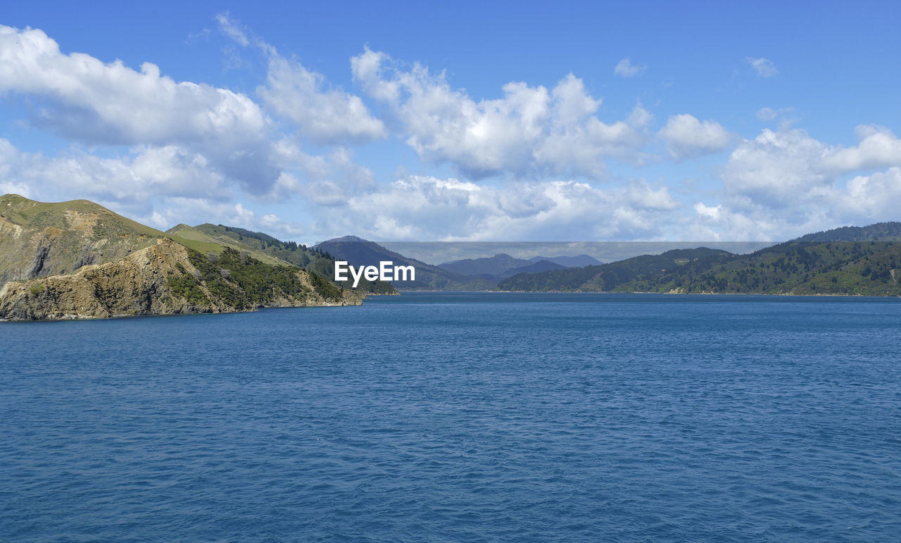 Coastal impression at queen charlotte sound in new zealand