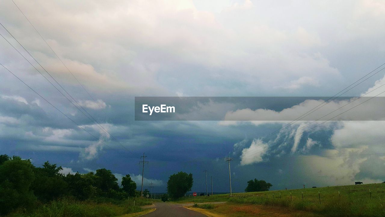 Storm clouds over landscape