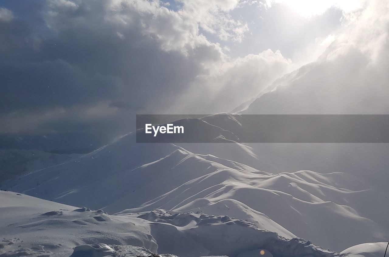 SCENIC VIEW OF SNOWCAPPED MOUNTAIN AGAINST SKY