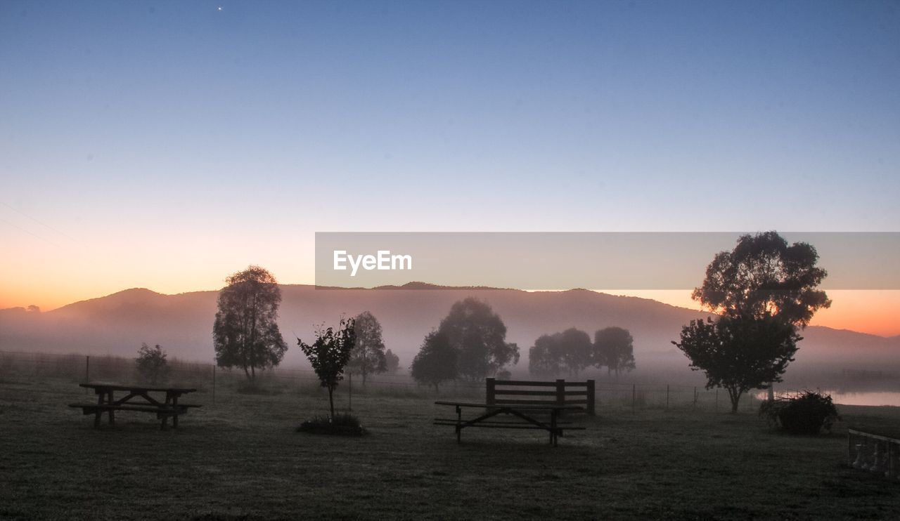 Scenic view of landscape against sky during sunset