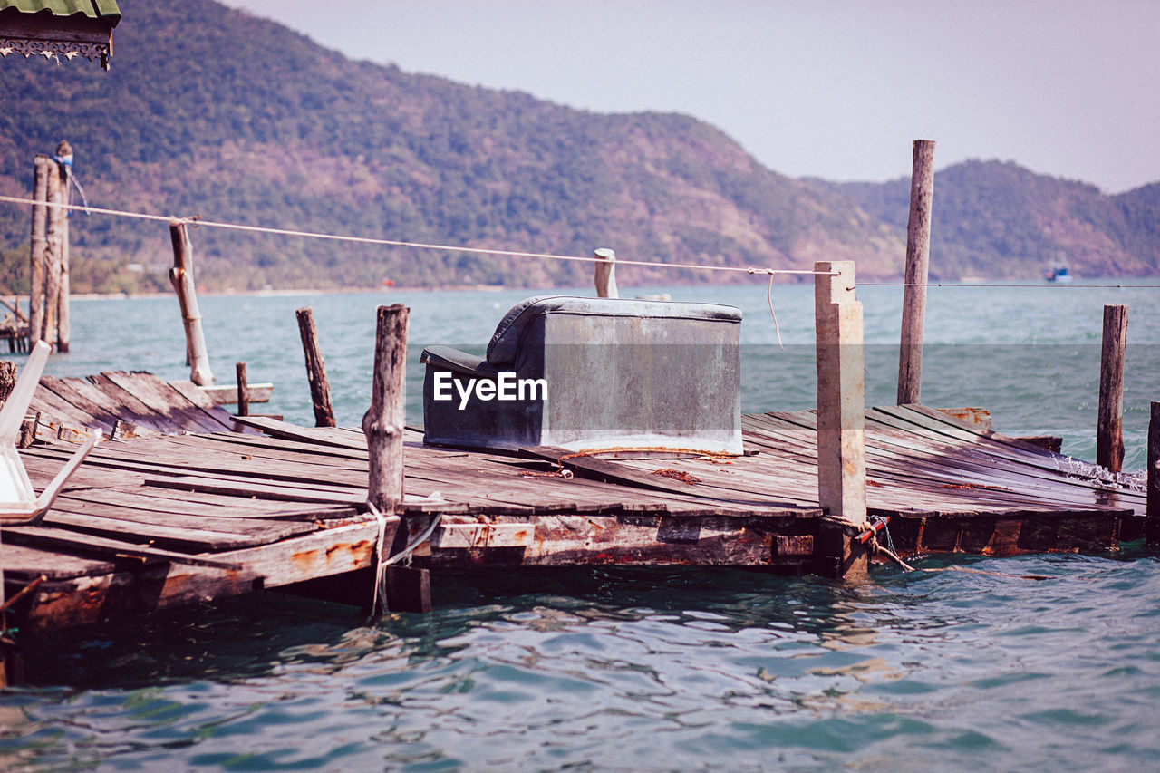 Sofa on a pier in koh kood, thailand