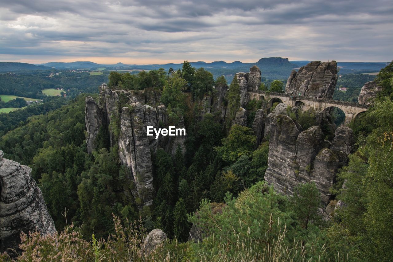 Old bridge at elbsandstein mountains