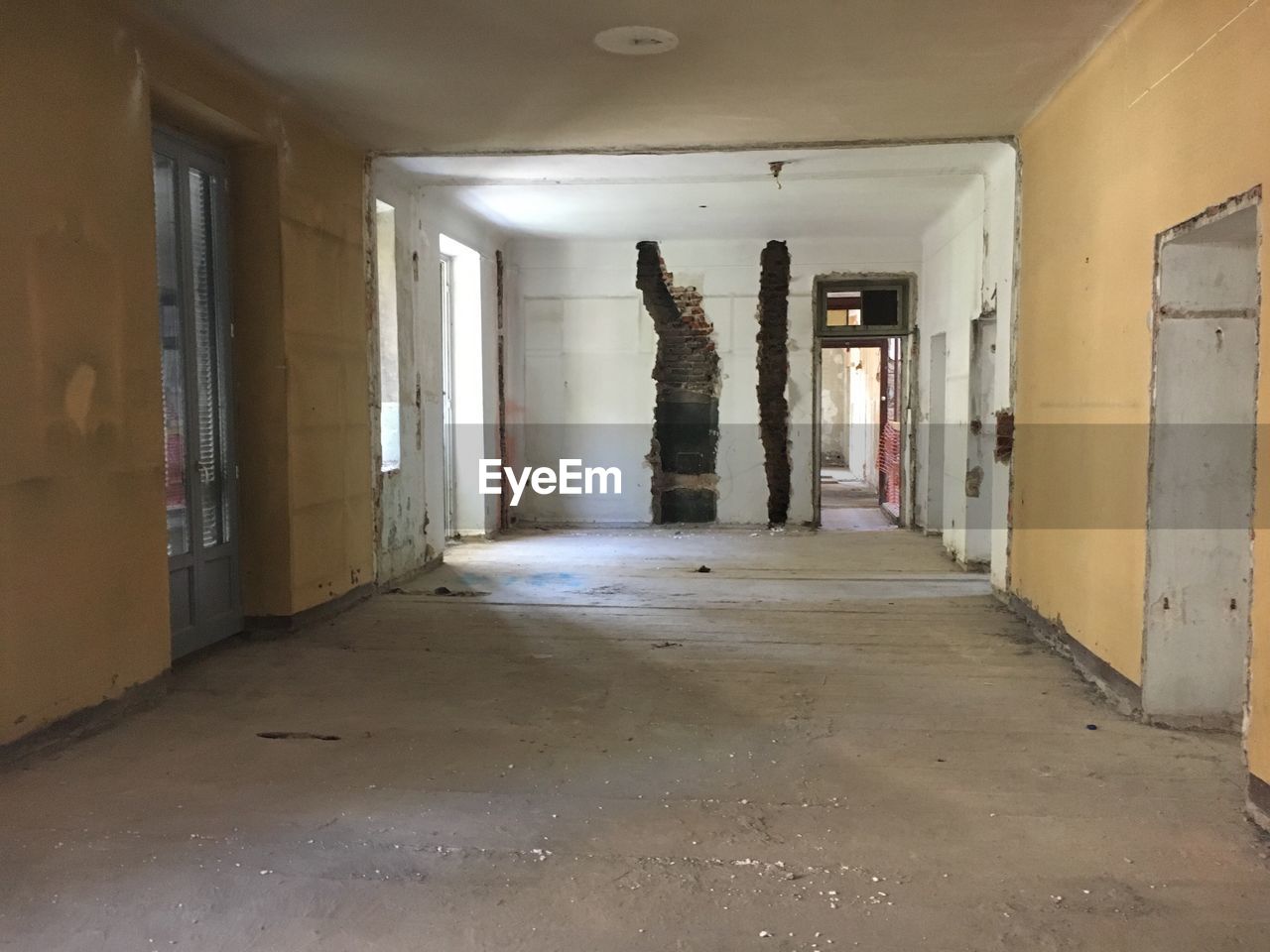 Interior of abandoned building