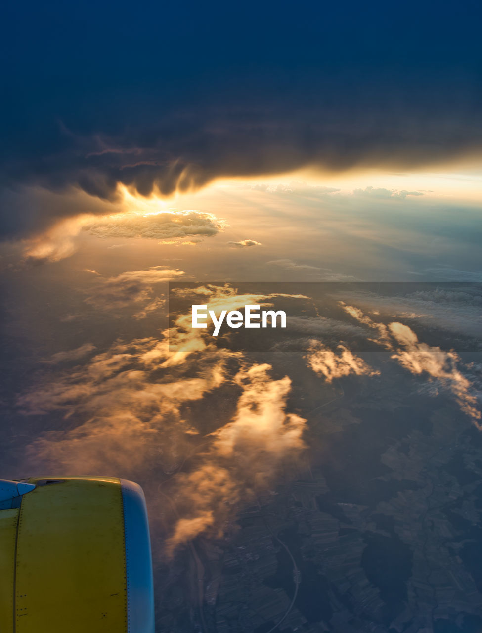 Aerial view of cloudscape during sunset