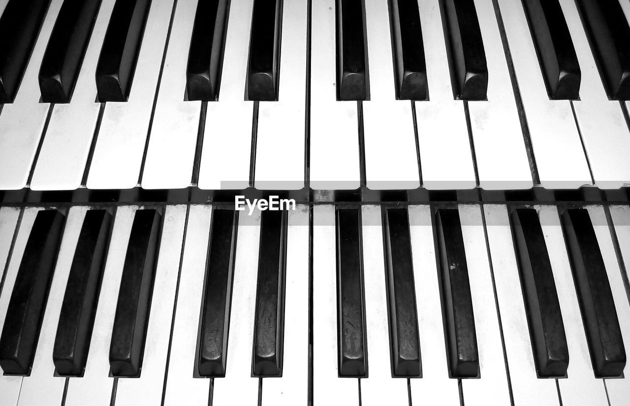 Close-up of piano keys