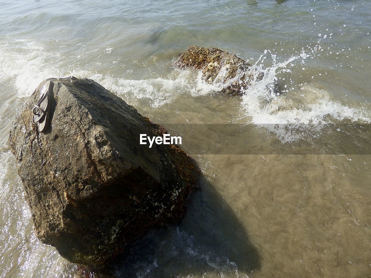 High angle view of sea waves