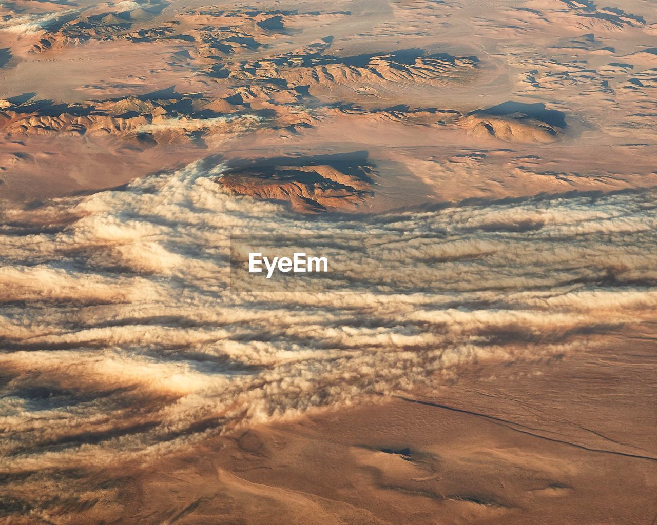 High angle view of desert land