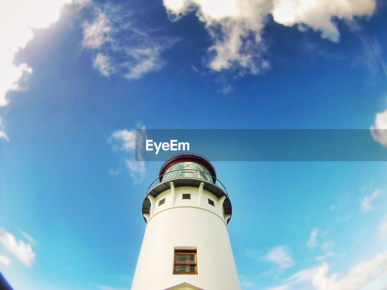 Low angle view of lighthouse against sky