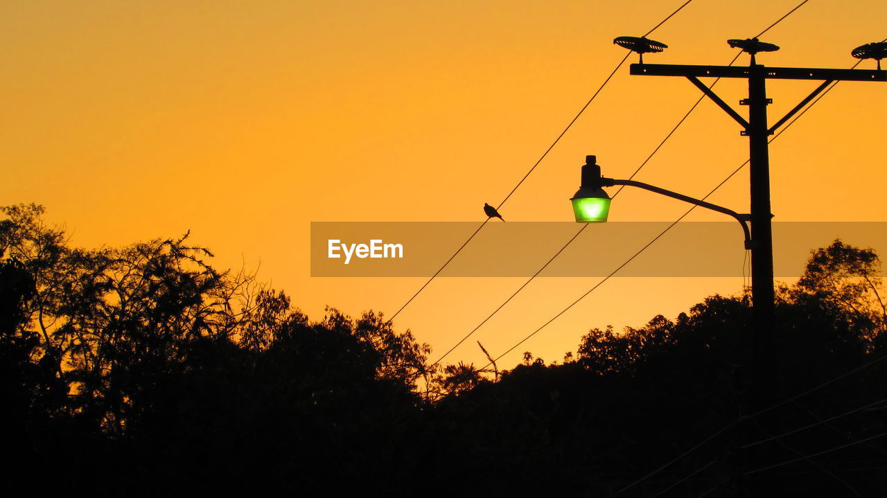 Low angle view of silhouette trees against sky during sunset