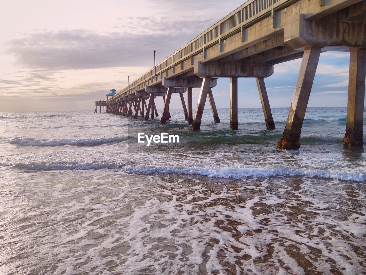 Low angle view of pier over sea
