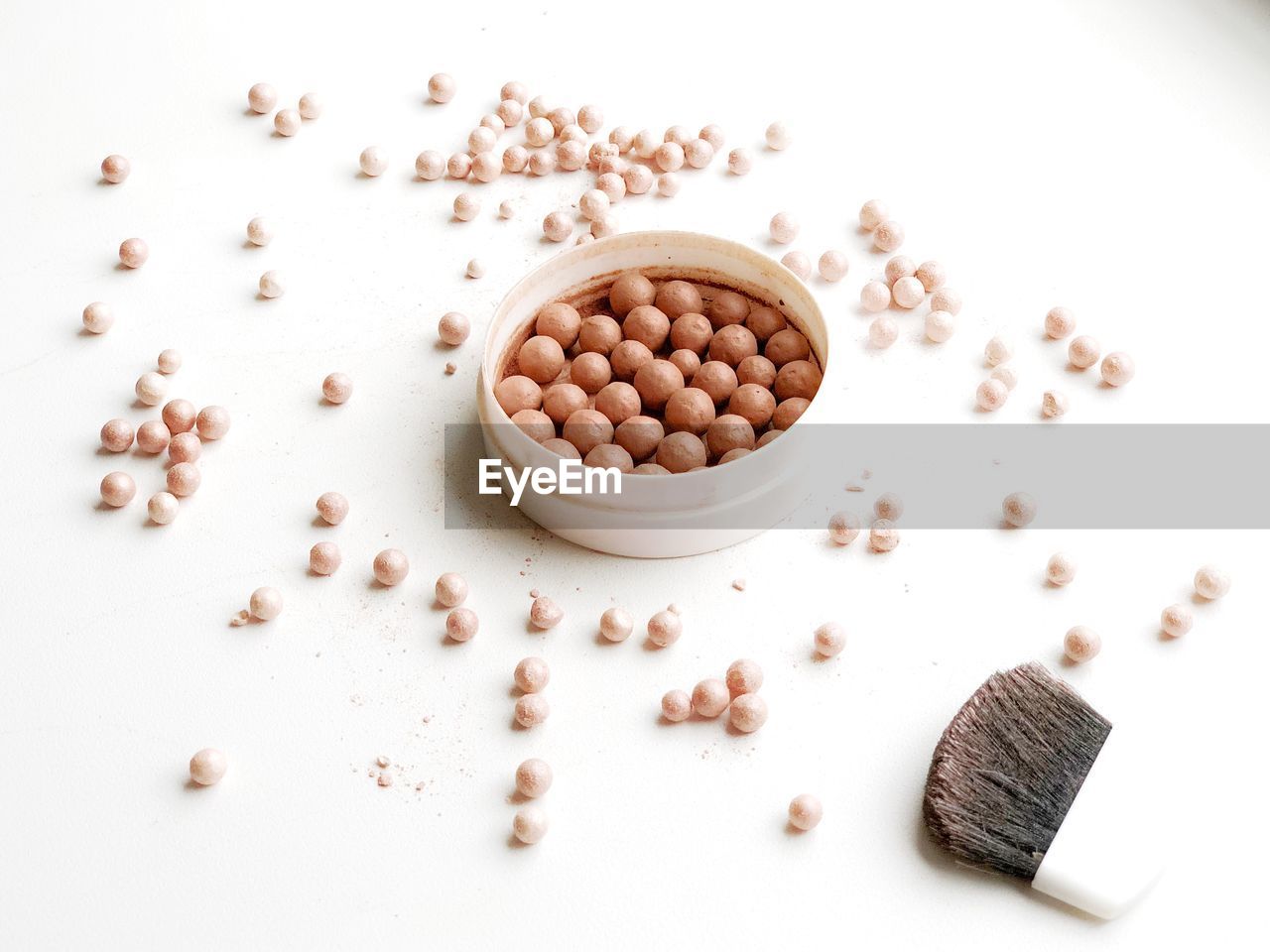 High angle view of food against white background