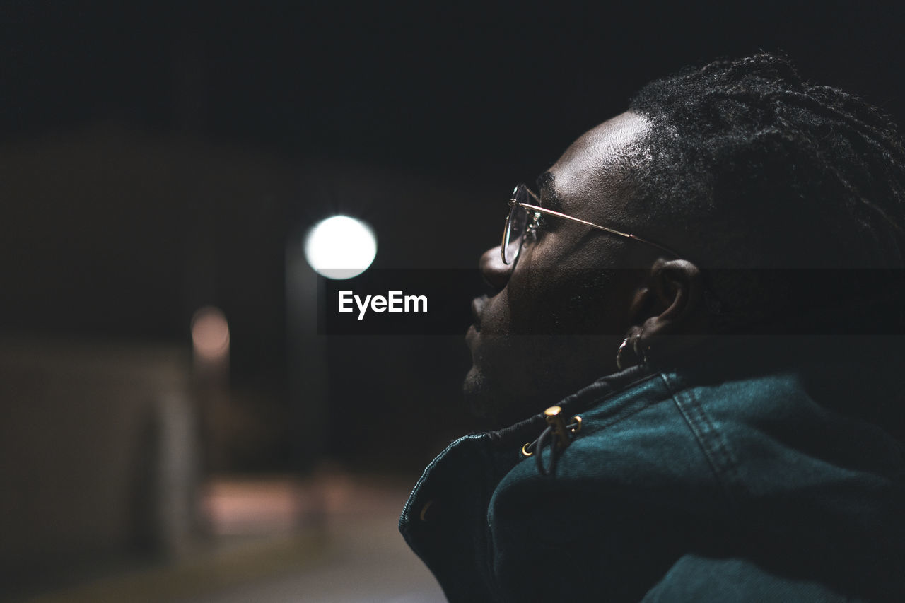 Close-up of man in eyeglasses