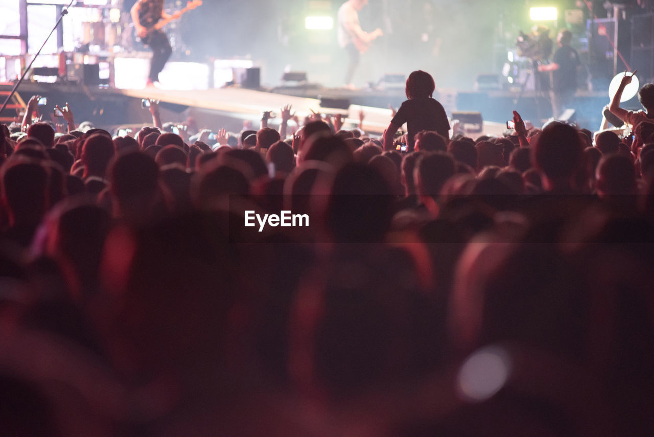 People enjoying at music concert
