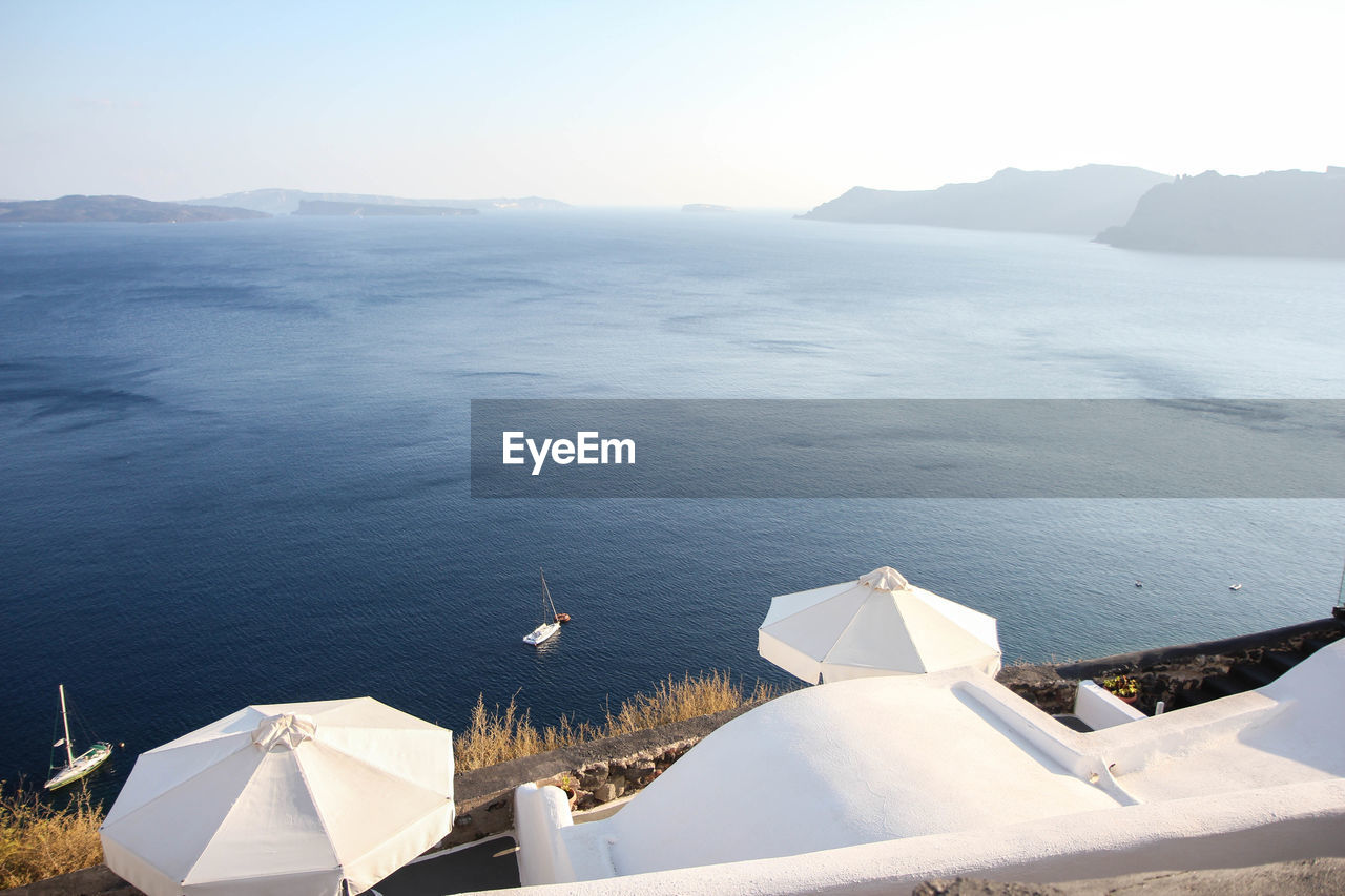 Scenic view of sea seen from santorini