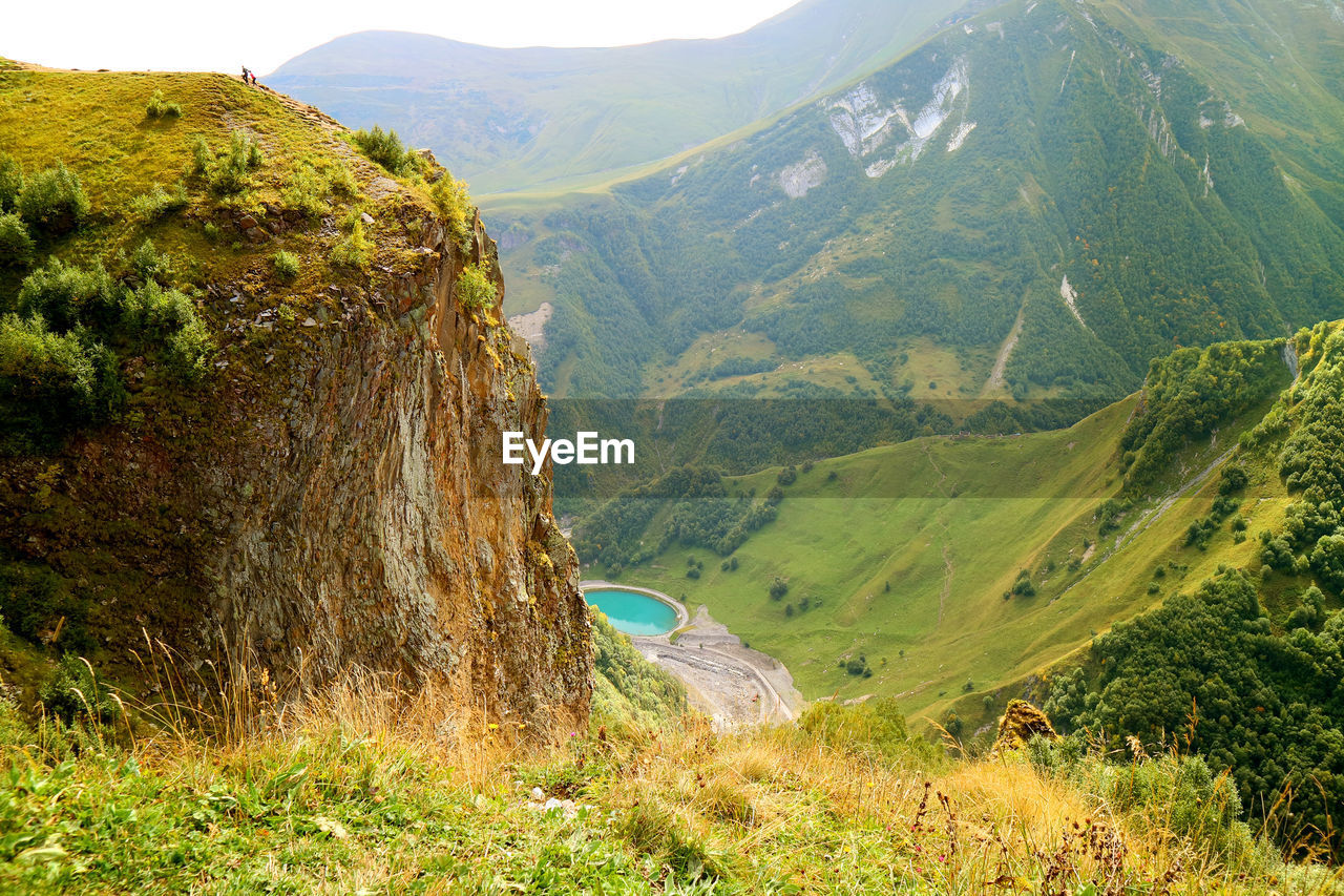 Amazing view of devil's valley in the caucasus mountain, gudauri, georgia