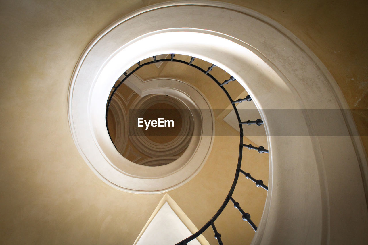 Low angle view of spiral staircase