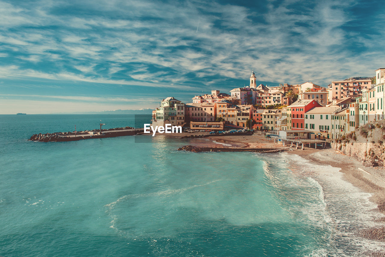 View of old town by sea