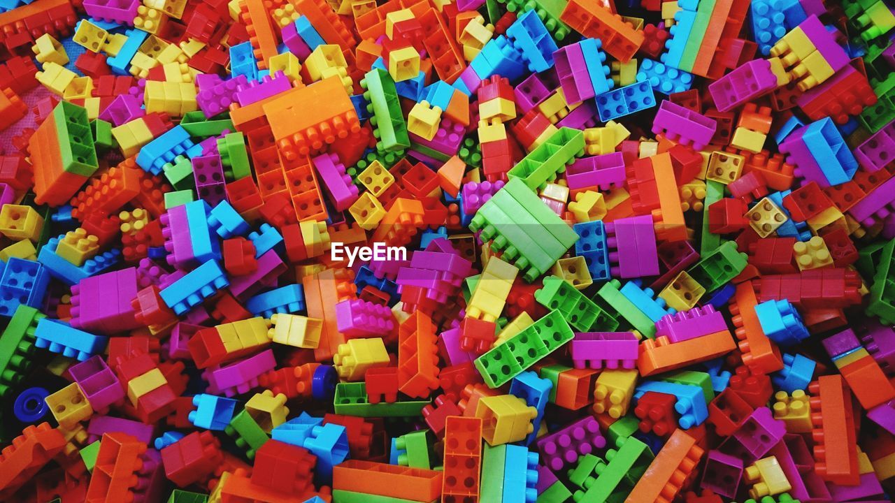 Full frame shot of colorful toy blocks