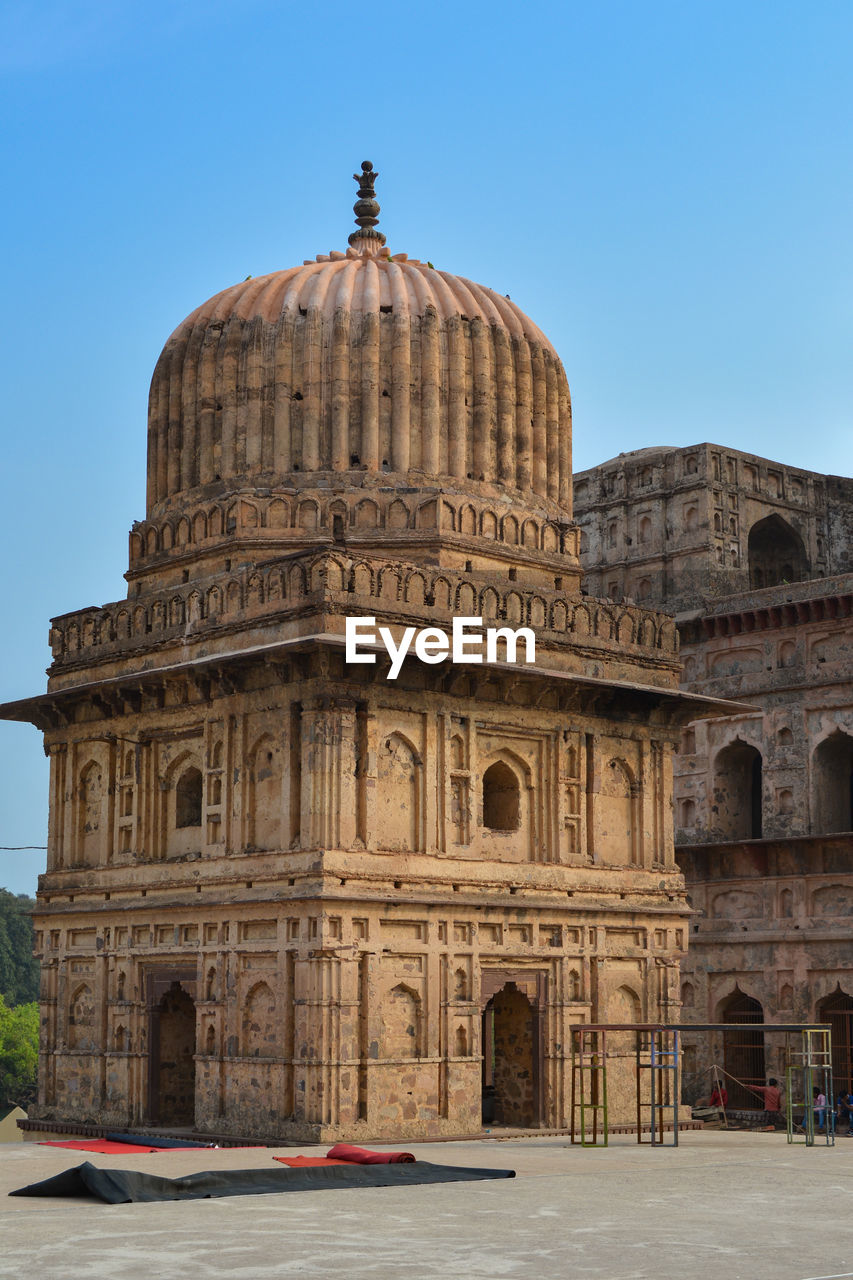 View of royal cenotaphs of orchha, madhya pradesh, india.