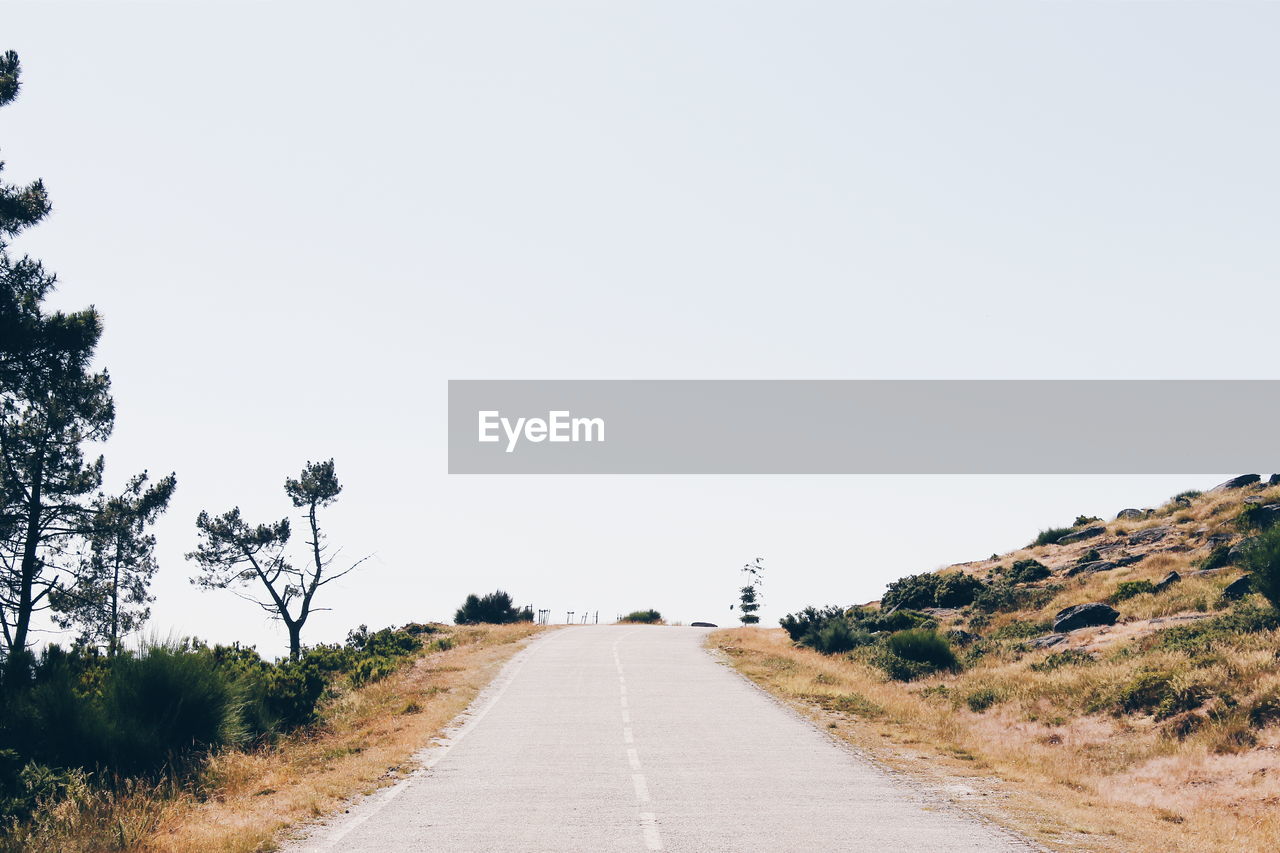 Low angle view of country road passing through landscape