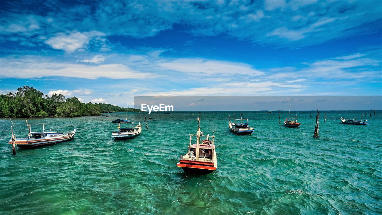 Boats in sea