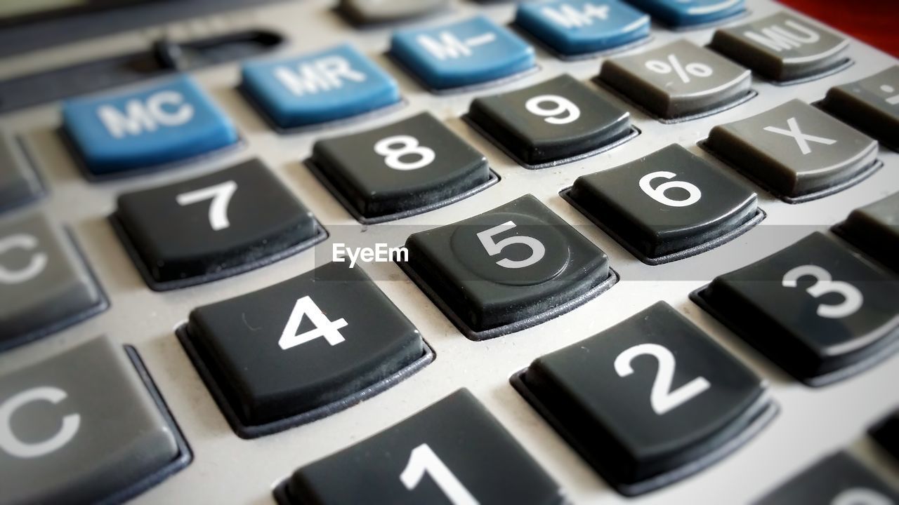 Close-up of calculator