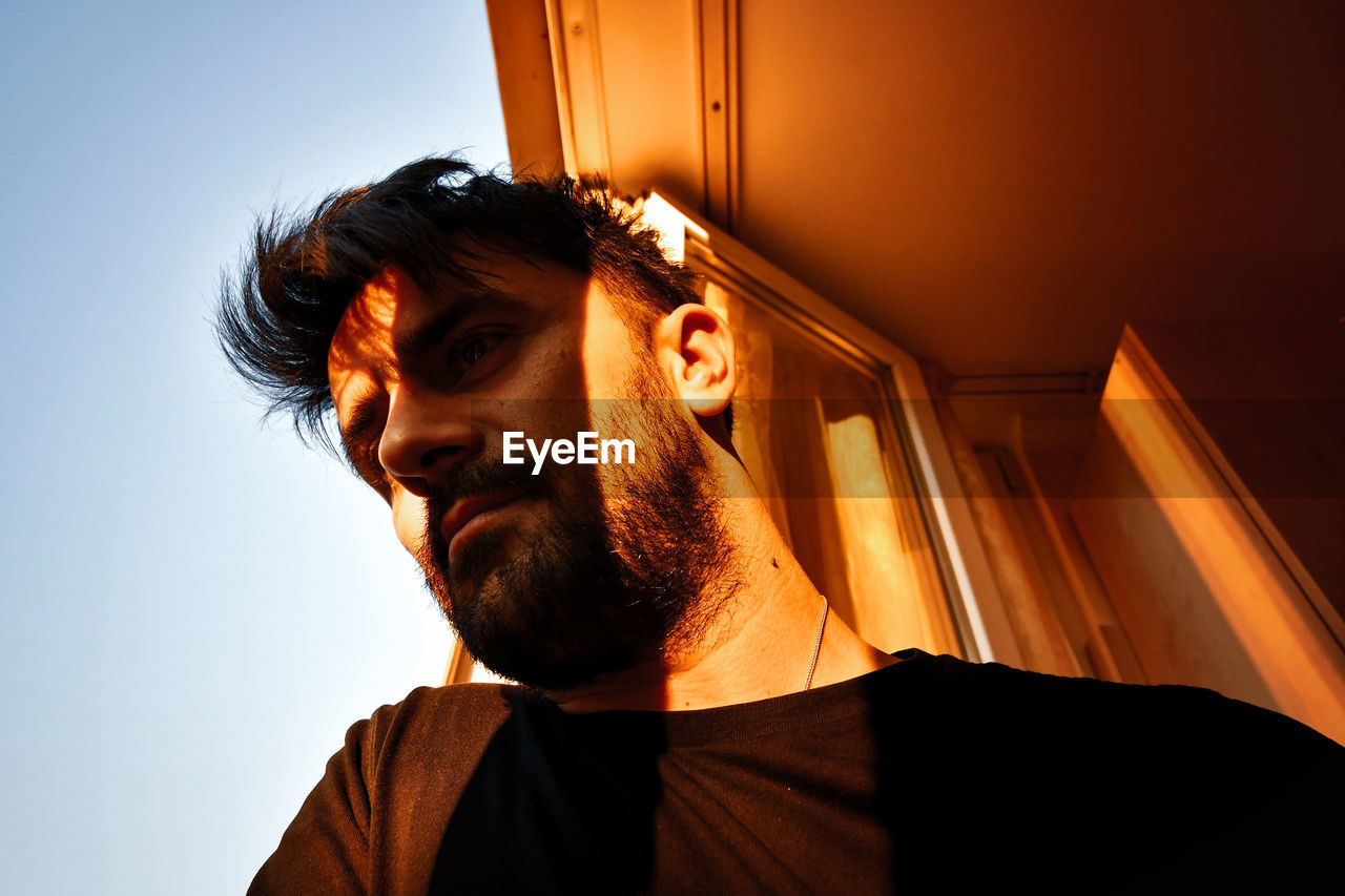 Close-up of man looking away