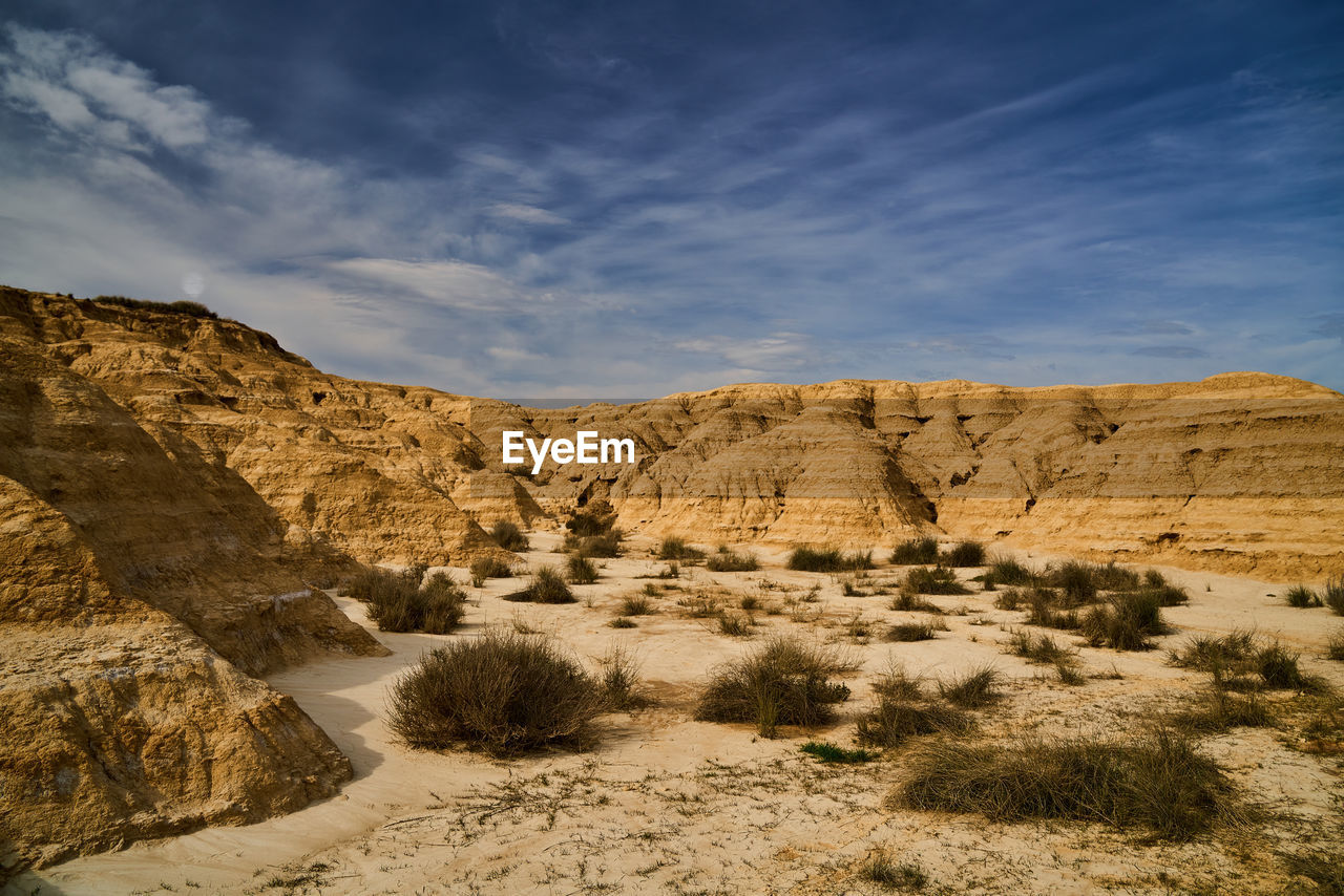 Fields of earth and stones in the natural park, bardenas reales