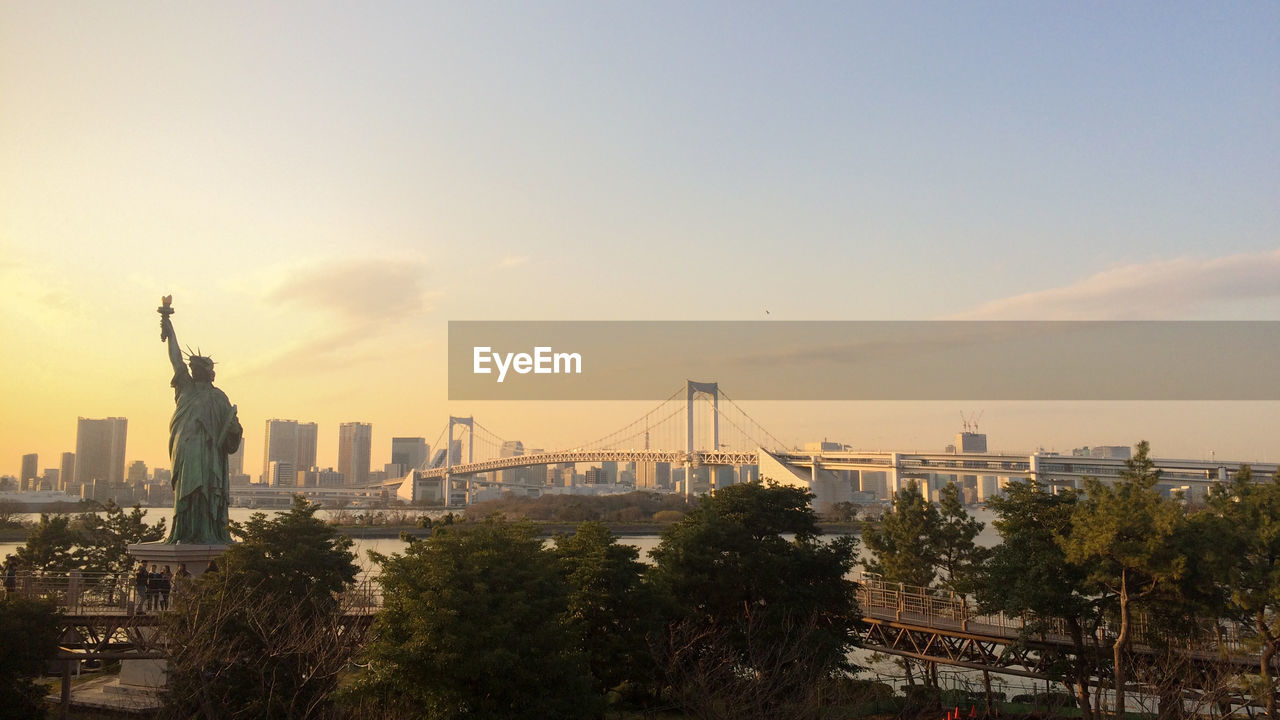 View of cityscape odaiba, japan within twilight sky