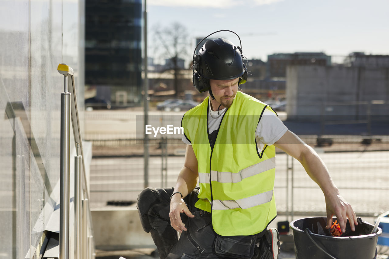 Worker at building site
