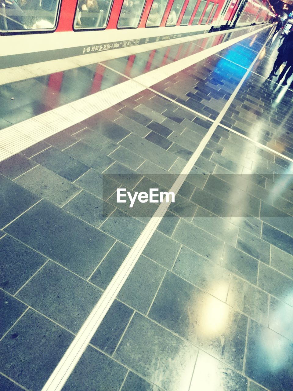 Tilt image of railroad station platform