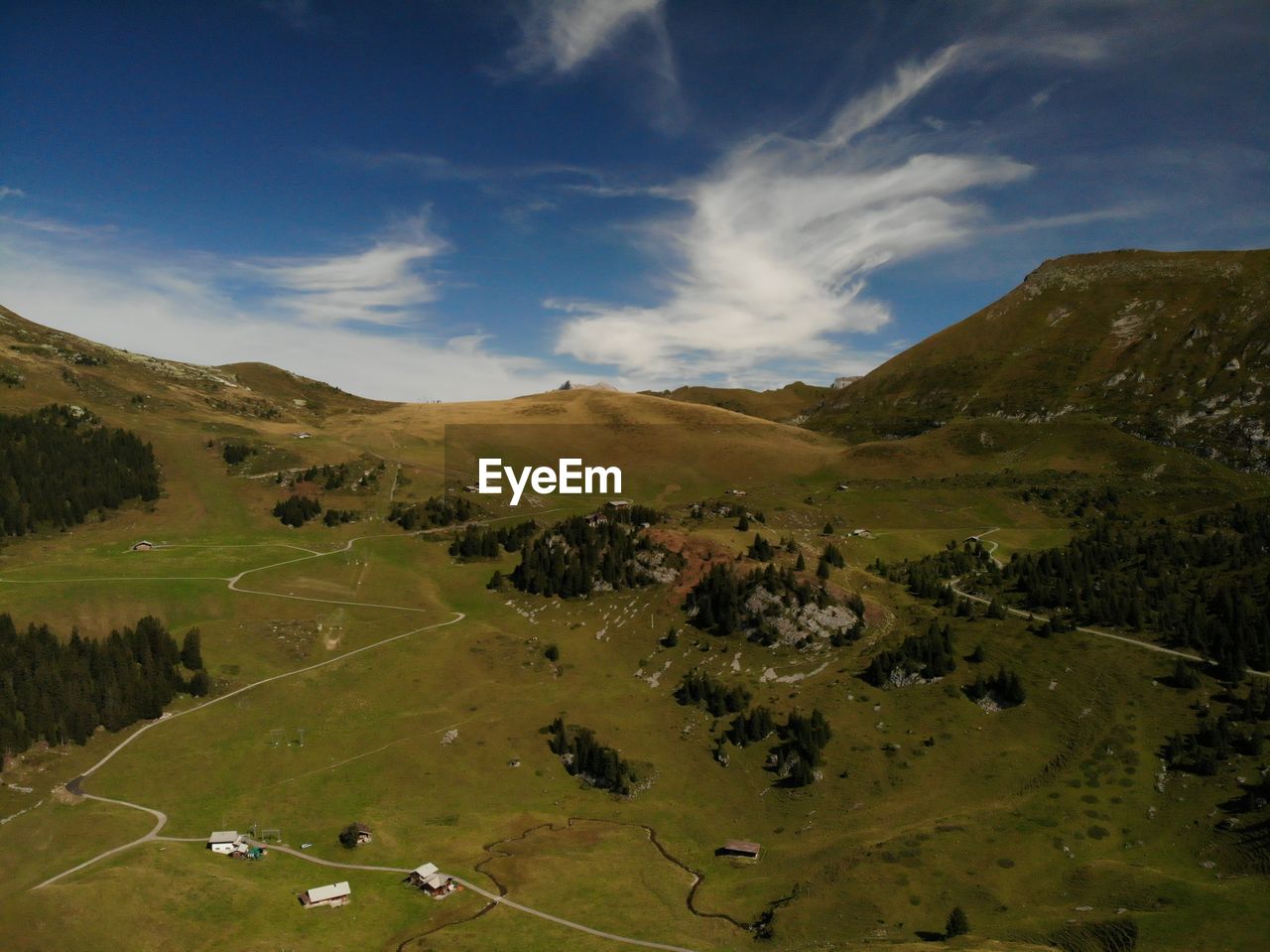 High angle view of landscape against sky