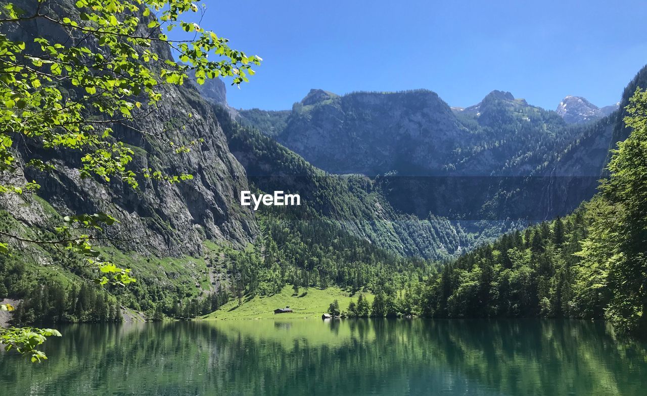 SCENIC VIEW OF LAKE AGAINST MOUNTAINS