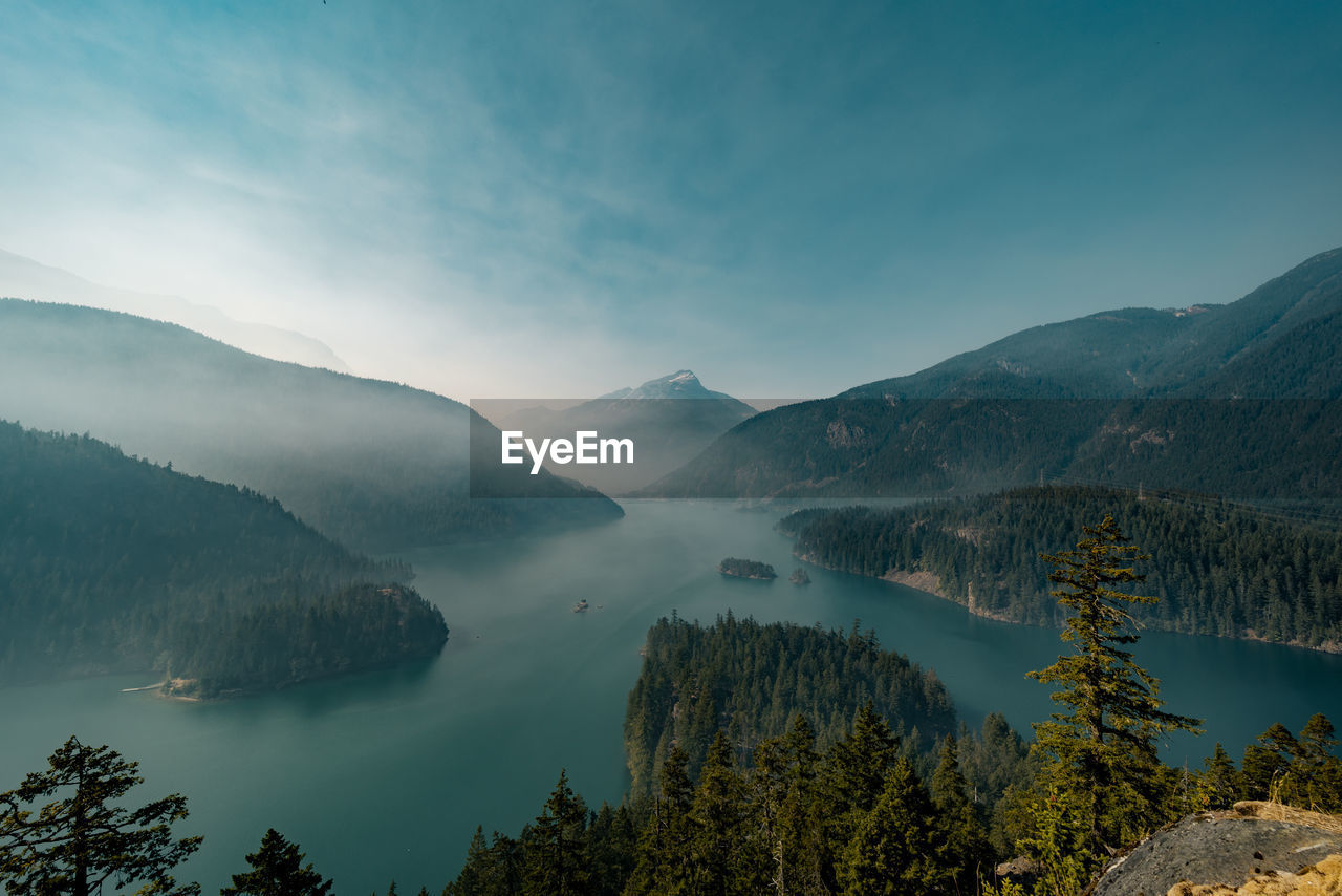 Smoke from nearby wild fires settle at diablo lake in north cascades national park hard to breath